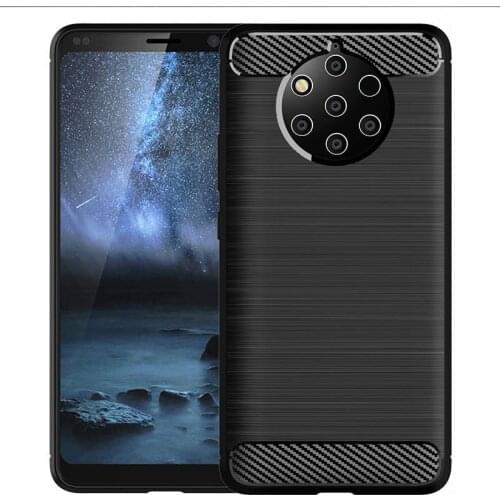 100pcs/lot Carbon power Fiber Silicone cover Case For Nokia 9 PureView 8.1 7.1 6.1 5.1 3.1 2.1 X7 X6 X3 2V plus
