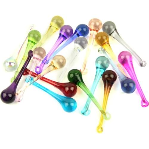 16x60mm/20x80mm Mix Colors Raindrop Crystal Flat Light Glass Spare Parts Crystal Christmas Chandelier