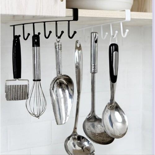 2 Colors Tableware Holder Hangers Kitchen Accessories hooks Cabinet Under Shelf Storage Rack Organiser Hook Small Kitchen Tools