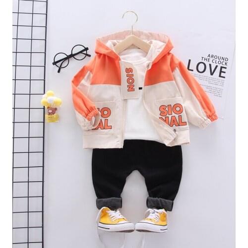 IENENS 3PC Kids Baby Boys Girls Clothes Clothing Sets Infant Boy Coat + T-shirt + Pants Outfits Suits Child Sports Tracksuits