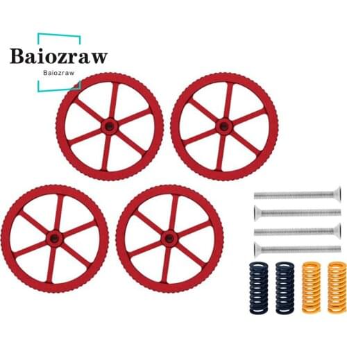 4PCS Upgraded Aluminum Hand Twist Leveling Nut Knobs Wheels for Ender 3/5 Pro CR-20 3d Printer Parts