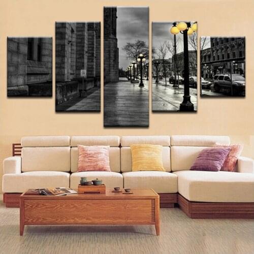 5pcs Full Square/Round Drill 5D Diy Diamond Painting "Vintage Street Lamp" Multi-pictureCombination Embroidery Night ViewZP-2136