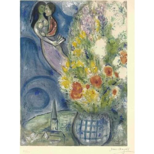 Abstract figures color flower sweet lover scenery oil painting canvas printings printed on canvas wall art decoration picture