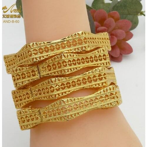 ANIID New African Bangle For Women Irregular Dubai 24k Gold Plated Indian Bracelets Wholesale Designer Wedding Ethiopian Jewelry