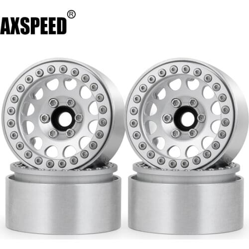 AXSPEED 4pcs/set Metal Alloy Aluminum 1.9inch Beadlock Wheel Rim 9 Colour for D90 TRX4 SCX10 SCX10 II 90046 1/10 RC Crawler