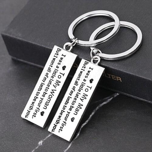 Lovers keychain To My Woman To My Man Key chain Alloy Men And Women Key Buckle keyring Valentines Day Gift