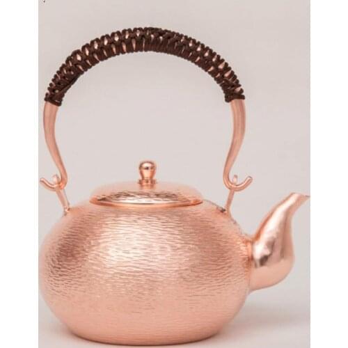 1.2L Red Copper Pot Chinese Antique Teapot Household Boiling Water Pot Handmade Copper Teapot Kettle