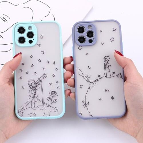 Cartoon The Little Prince The earth space Case for iPhone 12 11 Pro Max 12 Mini X XS Max XR 8 7 6 6s Plus Hard Matte Back Cover