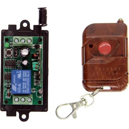 DC 9V 12V 24V 1 CH 1CH RF Wireless Remote Control Switch System,Peach Transmitter + Receiver,315/433 MHz