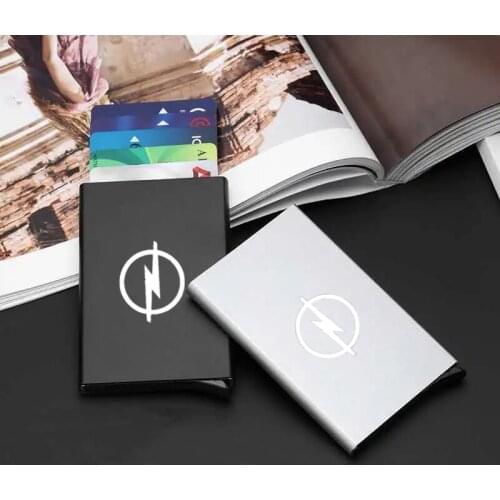For Opel astra j h g insignia mokka corsa d vectra Automatically Solid Metal Credit Card Holder RFID Anti-theft Bank Card Holder