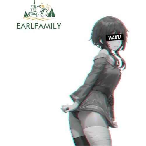 EARLFAMILY 13cm x 7cm for Megumin Waifu Material Anime Car Stickers Motorcycle Car Assessoires Decal Caravan Funny RV JDM VAN