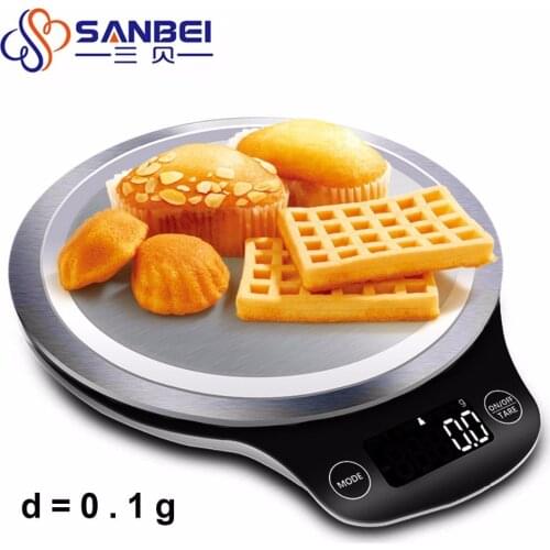 SANBEI 3kg 0.1g Black Digital Weight Scale balance Platform Machine Kitchen Terazi Stainless Steel Electronic Precision