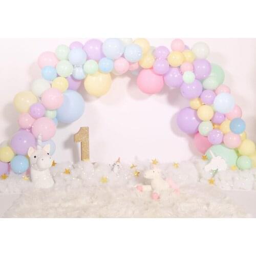 Photography Backdrop 1st Birthday Decor Cake Smash Balloon Pink Girls Photo Background Baby Shower Newborn Kids Studio Photocall