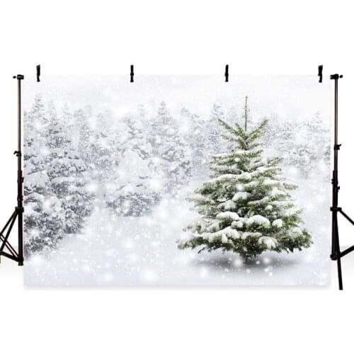 MEHOFOTO background photography winter snow tree white bokeh Christmas backdrop nature photocall prop customize original design