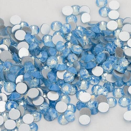 Blue Opal Crystal FlatBack Glass Rhinestones Non-HotFix Nail Art Crystal Decorations Flat Back Rhinestones Crystal