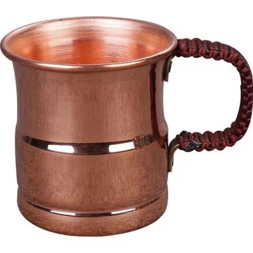 Handcrafted Pure Copper Beer Milk Mug Weave Handle Thickened Moscow Water Mule 400 ml Breakfast Cup Moscow Drinkware Tableware