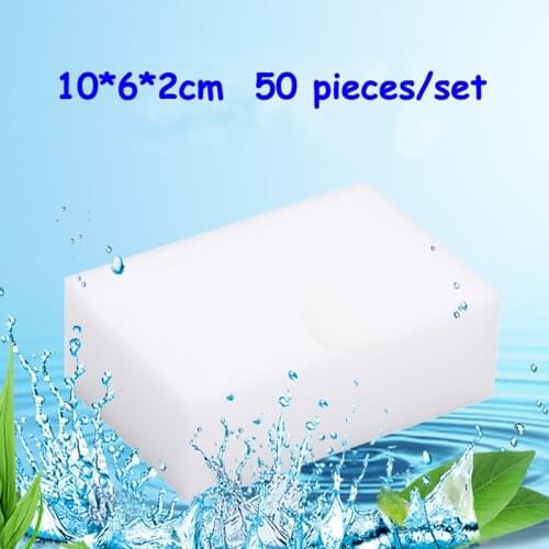 50 Pcs/lot Melamine Sponge Magic Sponge Eraser Melamine Cleaner for Kitchen Office Bathroom Cleaning Nano Sponges 10x6x2cm