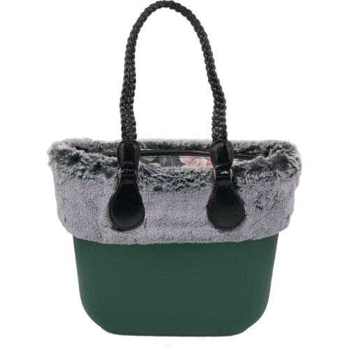 Mini Size O bag obag style waterproof EVA body with weave handle Trump print insert women Rubber Silicon Bag handbag