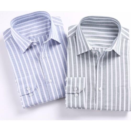 Mens Shirts Fashion 2020 Casual Slim Fit Long Sleeve High Quality Dress Shirt New Designer Striped Male Clothes Business XS-3XL