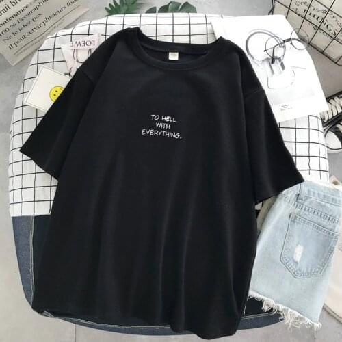 New Women Short Sleeve T-shirts Women Korean-Style Loose Harajuku Letter Printed Chic Simply All-match Ulzzang Leisure 2021