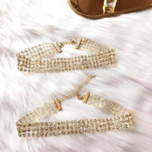 New Lace Choker Necklace For Women Girl Gold Neck Ring Short Neckband Neck Clavicle Chain Fashion Jewelry Wedding Party Gifts