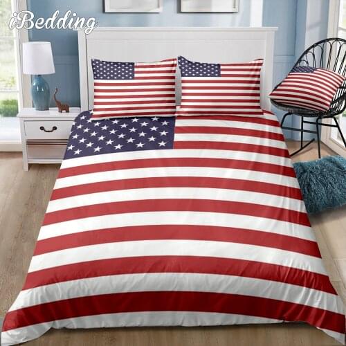 American Flag Comforter Bedding Set Luxury Independence Duvet Cover LGBT Firefighter Double Duvet Twin Size Bedding Usa Home