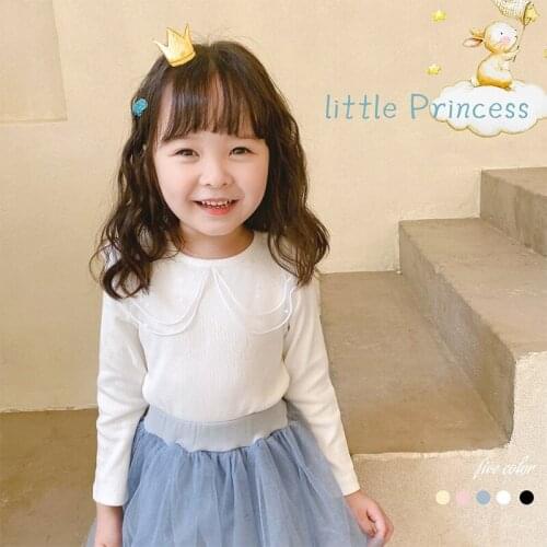 Clothes For Girls Spring Lace Bottoming Shirt Western Style All-match Long-Sleeved Solid Color Top