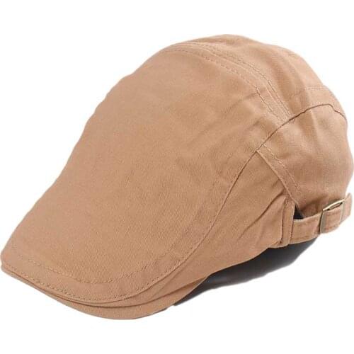 Spring Autumn Mens Hat Solid Beret Hat for Women Wash Cotton Visors Herringbone Flat Caps Artist Painter Hat Peaked Boina