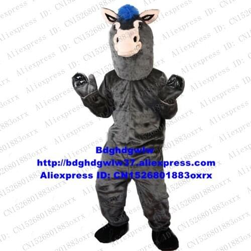 Grey Alpaca Llama Alpacos Yamma Donkey Burro Mascot Costume Adult Cartoon Character Grand Bodog Casino Good-looking Nice zx529
