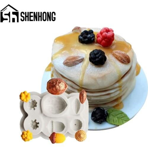 SHENHONG Nut Berries Gum Paste Sugar Craft Silicone Fondant Cake Mold Christmas Biscuits Chocolate Dessert Decorating Mould