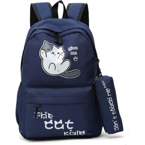 School Backpack For Teenage Boy Girl canvas Luminous Cartoon travel School Bag For Teenagers Student Cute Cat Backpack to School