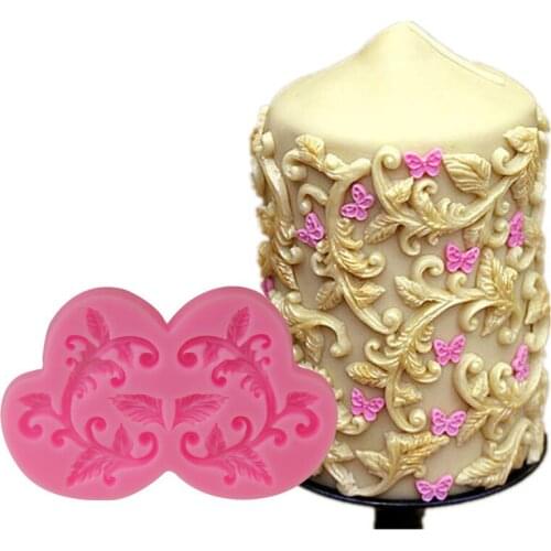 European retro flower vine silicone turn sugar mold Chocolate cake lace decoration mold Baking tools Drop glue tool