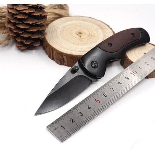 Tactical Survival Knife Folding Blade Pocket Hunting Knife Hardened 56HRC Wood Handle Outdoor Knives Camping Multitool