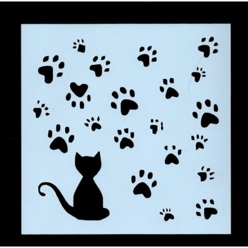 13cm Cute Cat Paw Footprint DIY Craft Layering Stencils Wall Painting Scrapbooking Stamping Embossing Album Card Template