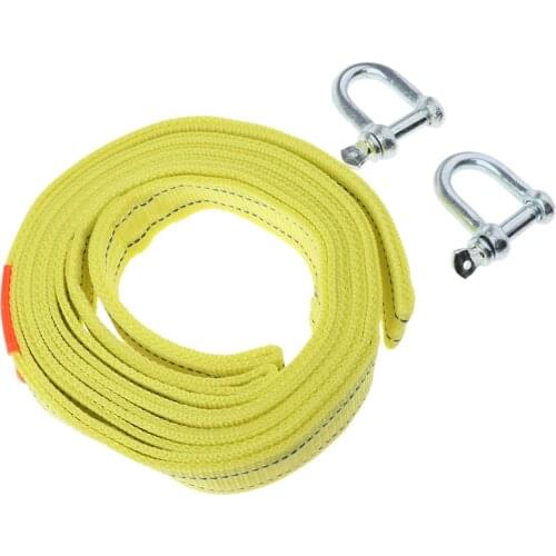 Car Trailer Rope Tow Rope Road Recovery Tow Strap w/Hooks 5 Tons,4 Meters - Truck Accessory