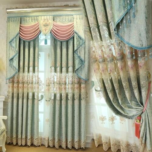 High-end Curtain Fresh Pastoral Style Curtain Water-soluble Hollow Embroidered Curtain Products Curtains for Living Room Bedroom