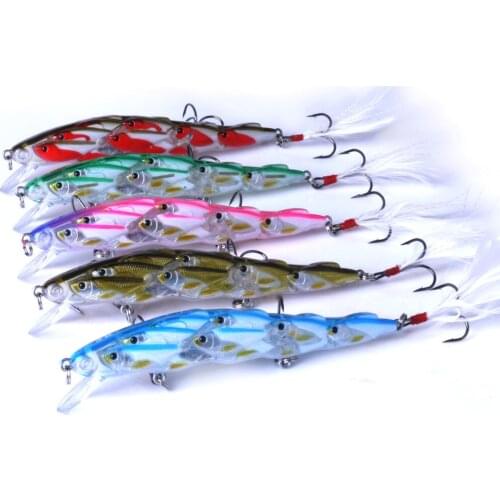 YUZI 30PCS 11.5CM 15.7G Shoal Type Minnow Hard Baits Fishing Lure Diving Depth Floating 4 Hooks Fishing Tackle