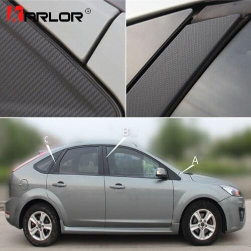 Auto Window Frame ABC Pillar Carbon Fiber Protection Film Car-styling Sticker And Decal For Ford Focus MK2 2006-2015 Accessories