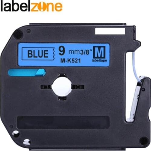1PC 9mm*8m mk-521 Black on blue Label Tapes Compatible for Brother p-touch Label Printer ribbon M-K521 MK-521 mk521 MK521