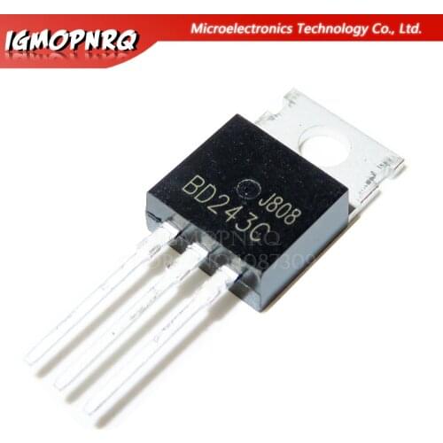 10PCS BD243C BD243 100V 6A TO-220 Bipolar Transistors - BJT NPN General Purpose new original