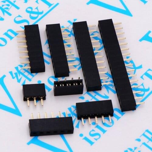 10pcs x Pitch 2.0mm 2/3/4/5/6/7/8/9/10/11/12/13/14/15/16/20/40 Pin Stright Female Single Row Pin Header Strip PCB Connector