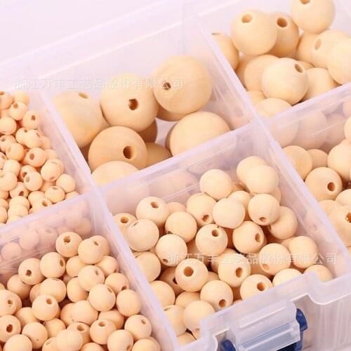 6 Sizes 1105pcs Natural Wooden Beads Set for DIY Jewelry Making Loose Spacer Charms Round Wood Beads Decoration Accessories 2021