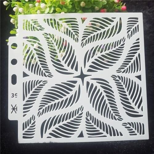 13*14cm foliage Cover templat scrapbook stencils spray plastic mold shield DIY cake hollow Embellishment printing lace ruler