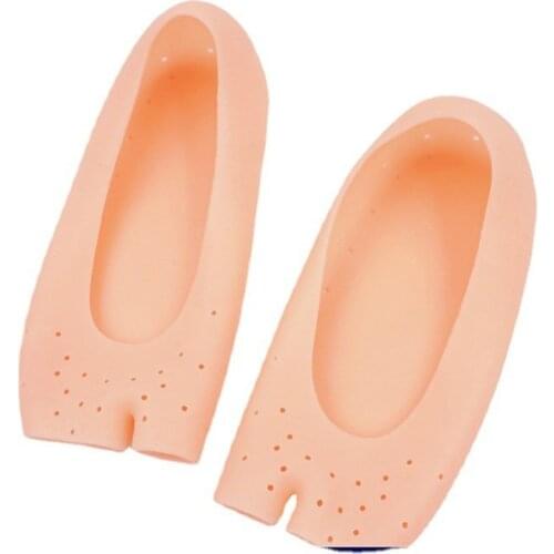2pcs Soft Silicone Moisturizing Gel Socks For Foot Care Protector Relieve Dry Cracked Peeling Heels Shoes Insole Pedicure