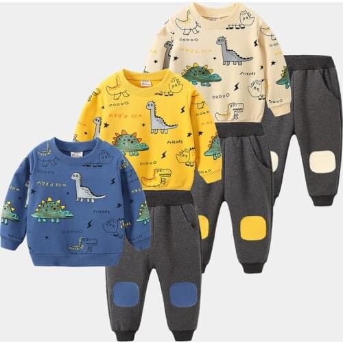 2021 Kids Clothes Toddler Boys Clothes Sets Long Sleeve T-shirt+Pants Baby Boys Clothes 1 2 3 4 5 Years Children Clothing