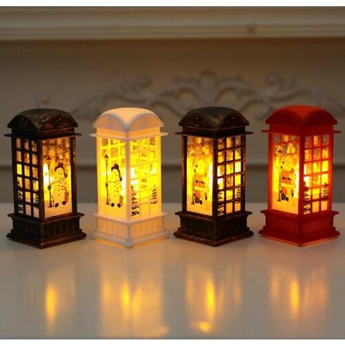 2021 Vintage phone booth decoration lights Christmas dress up windlights decorations holiday party home decoration