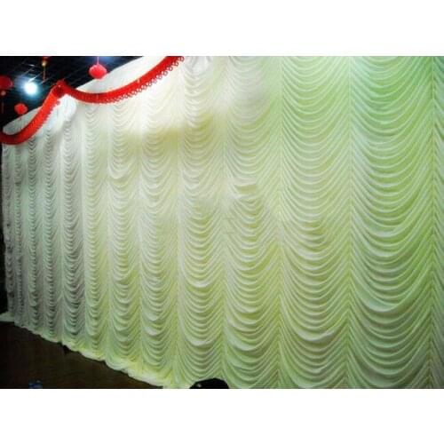 3M(H) * 6M(W) Pure White FLow Water Style Wedding Backdrop wedding Stage curtain wedding decoration