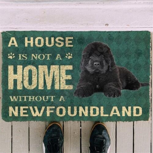 3D Please Remember A House Is A home Newfoundland Dog Rules Doormat Non Slip Door Floor Mats Decor Porch Doormat