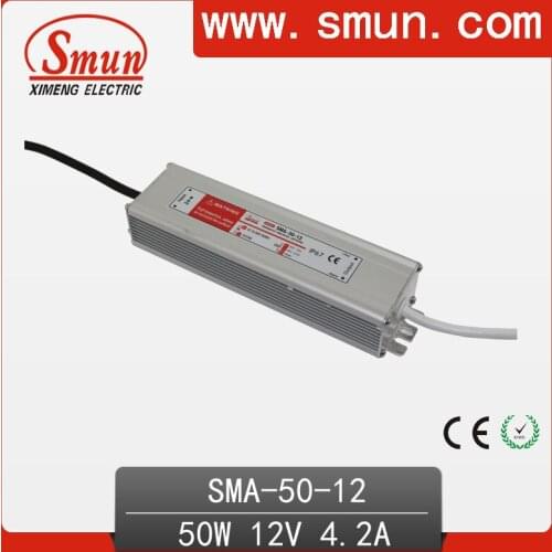 50W6-12A 4.2A constant current waterproof IP67 LED driver switching power supply for led strip light CE ROHS 1 year warranty