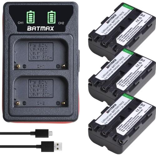 NP-FM500H NP FM500H Rechargeable Camera Batteries&Dual USB Charger for Sony A57 A65 A77 A99 A350 A550 A580 A900
